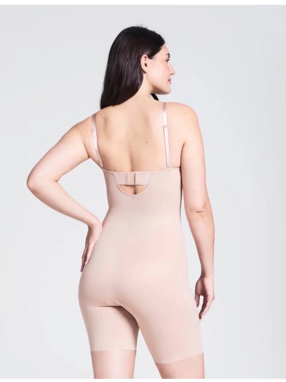 ASSETS by SPANX Women's Flawless Finish Strapless Cupped Midthigh Bodysuit NWT - Picture 2 of 6